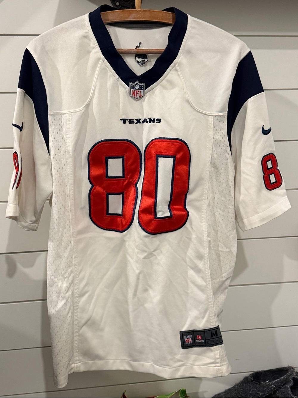 Nike Houston Texans Andre Johnson White & Navy Football Jersey with Red #80